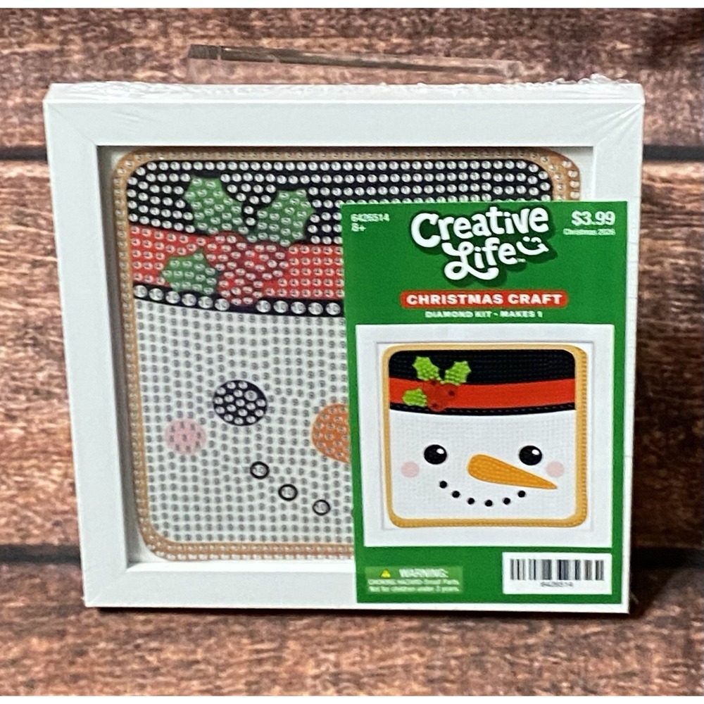 Snowman Face Square Diamond Painting Kit in Frame Hobby Lobby Creative Life